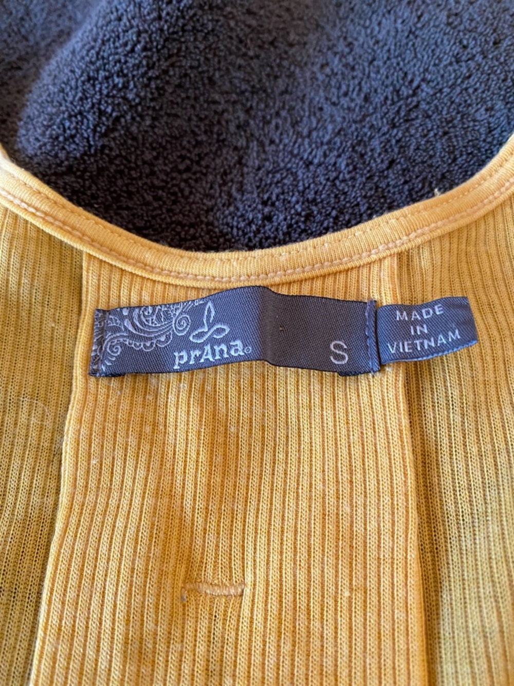 Prana Ribbed Mustard Yellow Racerback Tank - Picture 2 of 4
